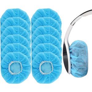Elastische Hygienehoesjes hoofdtelefoon - 100 stuks - niet-geweven stof hoofdtelefoon covers - vervangende Hygienehoesjes hoofdtelefoon - elastisch stretch - universeel - cover hoes 11cm - voor thuis, sport en kantoor - Blauw
