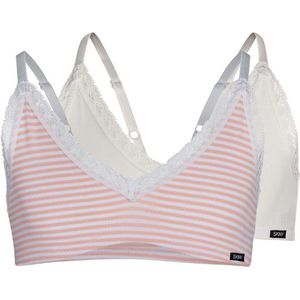 Skiny BH topje - 2 Pack 2576 Cream/Pink - maat 140 (140) - Meisjes Kinderen - Katoen/elastaan- 030003-2576-140