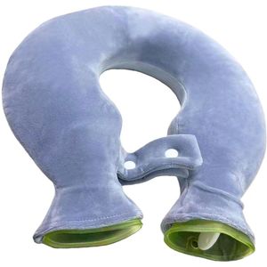 Nekwarmwaterkruik - Warmwaterkruik met deksel - 1800 ml warmwaterkruik - Warmtekompreszak - 34,5 * 34,5 cm - Warmwaterkruik voor naast het bed - Ontspant de geest en het lichaam - Geschikt voor het verlichten van spiervermoeidheid - Grijs