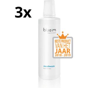 3x Bluem Mondwater Fluoride Vrij 500 ml - Voordeelverpakking