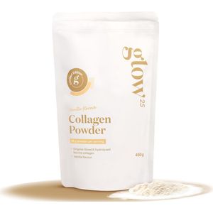 Glow25® collageen poeder vanille [450g] | het origineel | premium collageen hydrolysaat | peptide type 1 en 3 | perfecte oplosbaarheid