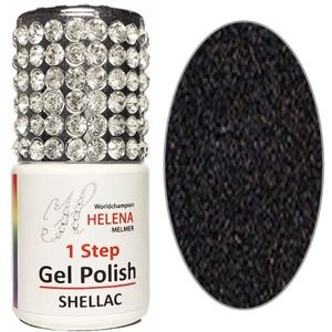 Helena - 1 Step Gel Polish - Zwart met Structuur - 072