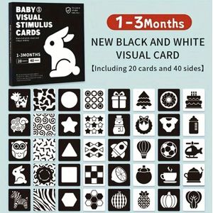 Baby flashcards - voor pasgeborenen en baby's van 0 tot 3 maanden - visuele stimulatie educatieve kaarten - zwart-wit flashkaarten - sensorisch speelgoed - cadeau voor peuters .