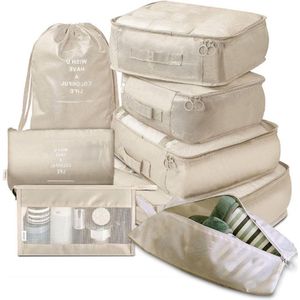 Allecto Plus - 8-delige Set Verpakkingskubussen voor Koffers en Reisopslagtassen met Gladde Rits en Mesh-ontwerp - Premiumkwaliteit - Ruimtebesparend en Georganiseerd - Reisbenodigdheden voor Kleding, Schoenen en Cosmetica.