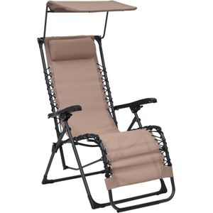 vidaXL inklapbare taupe terrasstoelen - set van 2