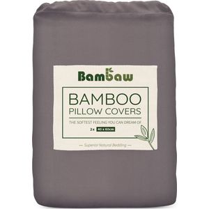 Bambaw - Bamboe Kussenslopen - Donkergrijs - 2 Stuks - Hypoallergeen