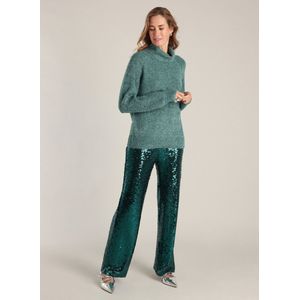 YEST - Ewa Essential - Gebreide Trui - Dark Mint/Melange