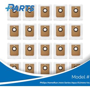 Philips HomeRun 7000 Series Aqua XU7000/01 Stofzakken (20 Stuks, Plus.Parts® alternatief voor XV1472/00)