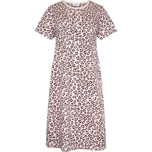 Gaubert Essential Dames Nachthemd Korte Mouw - Premium Gekamd Katoen - Panterprint - Roze - Maat S - GB-6810