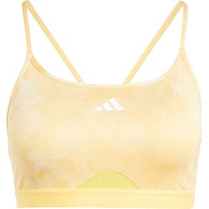 adidas Performance Aeroreact Training Essentials Light Support Tie-Dye Flower-Print Bra - Dames - Roze- XS C-D