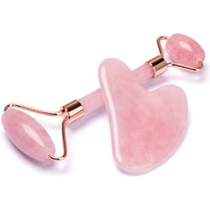 Jade Roller & Gua Sha - Gezichtsroller - Gezichtsroller - Huidverzorgingstools - Zelfzorgcadeau voor mannen en vrouwen - Massageapparaat voor gezicht, ogen, nek - verlicht fijne lijntjes en rimpels