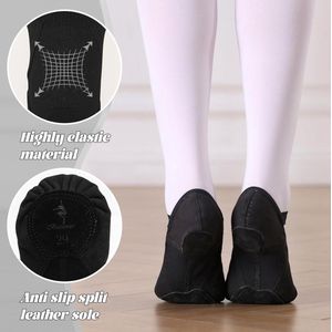 Allecto Premium - Zeer elastische ballerina's voor meisjes met splitzool - Zwart - Peuters, kinderen en vrouwen