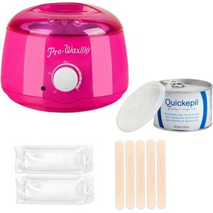 Waxapparaat starterset 11. 100Watt -Roze -Wax Ontharen Apparaat - Ontharingsset - Wax Strips - Waxverwarmer - Epileren