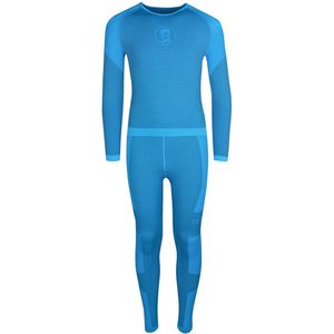 Trollkids - Hemsedal - Baselayer Set - Blauw - Synthetisch Ondergoed