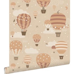ESTAhome behang luchtballonnen beige en terracotta - 53 cm x 10.05 m - 139801