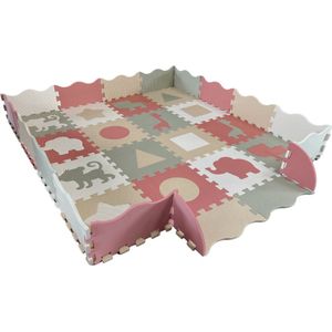 Roosly Speelmat - Speelkleed - Speelmat Baby - Speelkleed Baby - Babygym - Speelmat foam met Opstaande Rand – Vloerpuzzel - Puzzelmat - Inclusief Opbergtas – Roosly Dreams