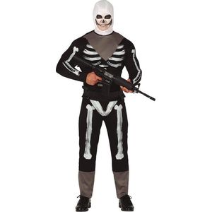 Halloween - Skelet soldaat verkleed kostuum voor heren - Halloween verkleedkleding - Geraamtes/skeletten 52/54