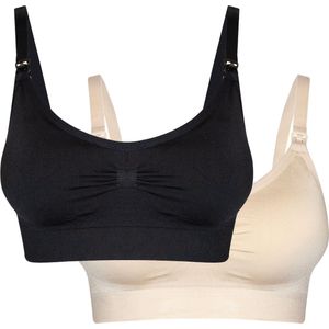 MAGIC Bodyfashion Mama Comfort Nursing Bra (2-pack) Dames Zwart & Latte - Maat M