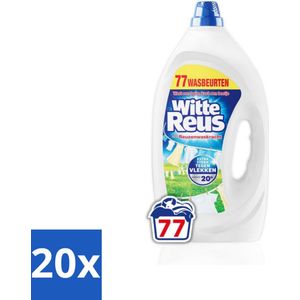 20 x Witte Reus - Vloeibaar Wasmiddel - Witte Was - 77 Wasbeurten - Witte Was - Vlekken Verwijderen - Vloeibaar Wasmiddel - Waskracht - Was Vanaf 20°C