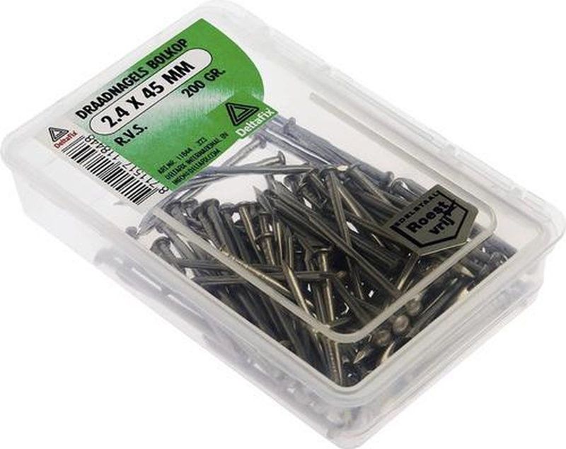 Deltafix - Draadnagel - Zwart - RVS - 200gr