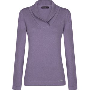 Felix Hardy Sjaalkraag Trui - Sweater %100 Katoen Dames Paars - M