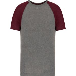 PROACT® Tweekleurig Triblend sport-t-shirt met korte mouwen volwassene PA4010 - Grey Heather / Wine Heather - XS