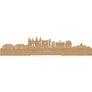 Standing Skyline Lyon Bamboe hout - 40 cm - Woon decoratie om neer te zetten en om op te hangen - Meer steden beschikbaar - Cadeau voor hem - Cadeau voor haar - Jubileum - Verjaardag - Housewarming - Aandenken aan stad - WoodWideCities