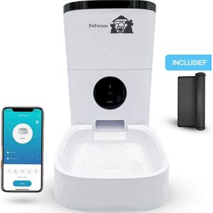 PetForYou® - Voerautomaat Kat - Automatische Voerbak voor Kat en Hond - Inclusief App en Placemat - 4L Capaciteit