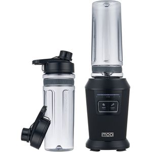 MOA Mini Blender - Blender to Go - Smoothie Maker - 2 To-Go Bekers 600 ml - 800W - Zwart