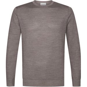 Profuomo - Slim Fit Trui - Taupe - 100% Wol