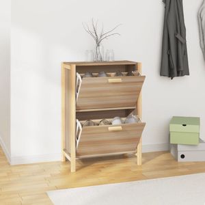 The Living Store Schoenenkast - Elegante Opbergkast 57.5x33x80 cm - Duurzaam bewerkt hout