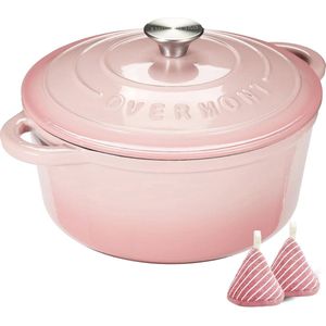 Emalje gietijzeren braadpan 26 cm met deksel en kookboek - ideaal voor bakken, smoren en braden