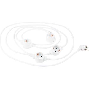 SILVERCREST® Stekkerdoos Verlengkabel - 4 contactdozen met onderlinge afstand van 1 meter - Met kinderbeveiliging - Ideaal voor decoratieve verlichting - Ideaal onder de kerstboom