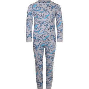 Een stoere jongens pyjama van het merk Pebble Stone met een Dino print. Verkrijgbaar in 3 maten. Jongens Pyjama Dino's. Maat 92/98. Een mooie stoere kinder pyjama.