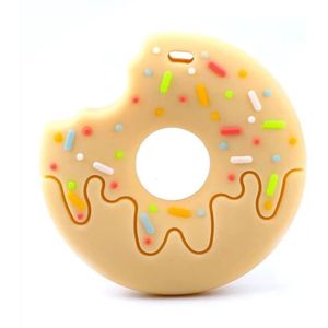 bijtsteen geel Donut met hapje bijtsteen kauw sieraden bijt ring bijt steen ketting voor moeder en kind kauwsieraden ADHD