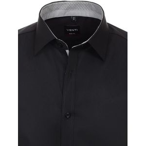 Venti Heren Overhemd Non Iron Zwart Body Fit 134024500-800 - L