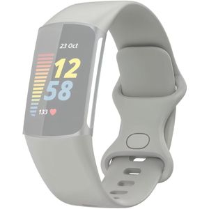 Horloge bandje geschikt voor Fitbit Charge 5 en 6 - Watch band Grijs Large