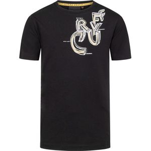 Cruyff Junior Connection Tee Shirt Zwart/Gold - Maat 140