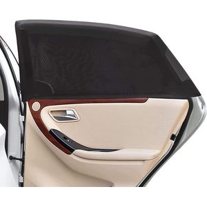 2 stuks zonwering voor de auto, universele zonneklep, autozonwering, met uv-bescherming, bescherming voor baby's, kinderen, huisdieren, 110 x 50 cm, zwart