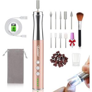 Draadloze nagelfrees met licht - 25.000 omw/min - 13-in-1 manicure-pedicureset - Oplaadbare elektrische nagelfrees voor natuurlijke nagels