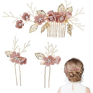 Bruids Haaraccessoires Set van 3 - Haarkam en Haarclips voor een Betoverende Bruiloft