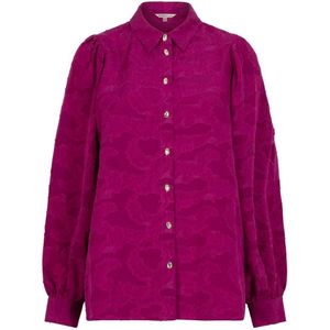 EsQualo Blouse Blouse Flower Jacquard W25 15712 740 Maroon Dames Maat - W34
