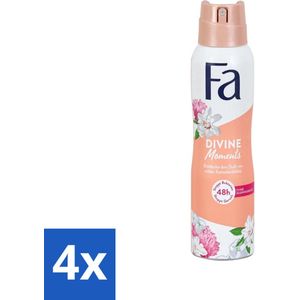 Fa - Divine Moments - Deodorant Spray - Wilde Cameliabloesem - 150 ml - Voordeelverpakking - 4 stuks