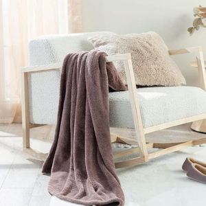 Knuffeldeken, Pluizige Deken, Flanellen Fleecedeken, Warme Wollen Deken, Zachte Bankdeken, Hoogwaardige Bankdeken, Deken Woondeken, Softy, Lila, 120x170 cm