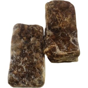 100 % Marokkaanse Zwarte Zeep - 2 repen - Zwart Bruin - Sabon Beldi - Hammam Zeep - Savon Noir - Black Soap - 300 grams - Wellness