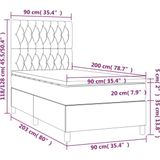 vidaXL Boxspring met matras stof lichtgrijs 90x200 cm