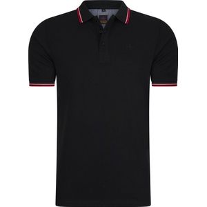 Mario Russo Polo shirt Edward - Polo Shirt Heren - Poloshirts heren - Katoen - 4XL - Zwart