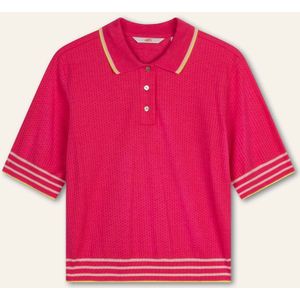 Oilily - Torrie short sleeves jersey polo top - Lila - S