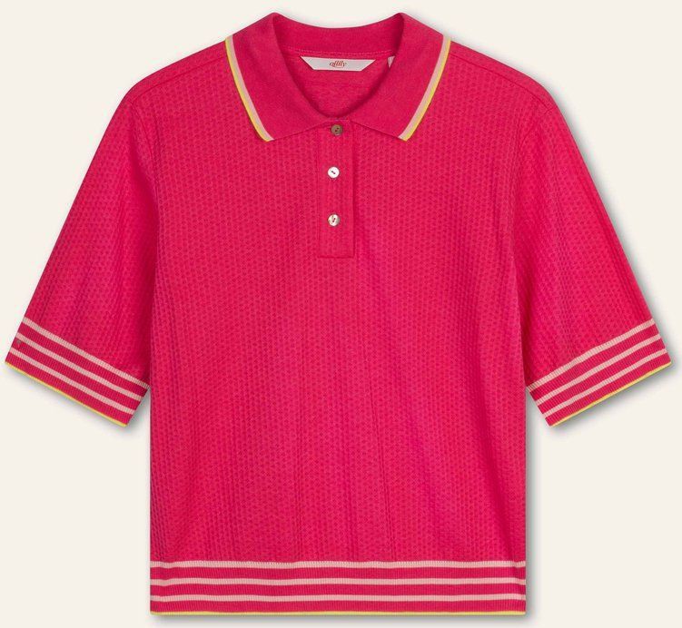 Oilily - Torrie short sleeves jersey polo top - Lila - S