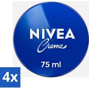 4 x Nivea - Crème - Tin - Beschermt & Verzorgt - 75 ml - NIVEA Crème - Verzorgingsproduct - Hydraterende Crème - Huidbescherming - Dagelijkse Verzorging